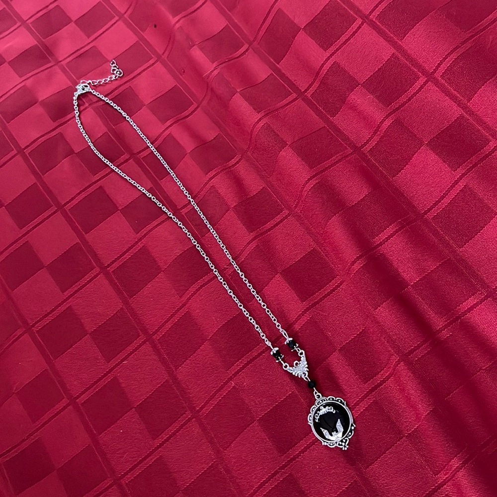 Gothic bat necklace.
